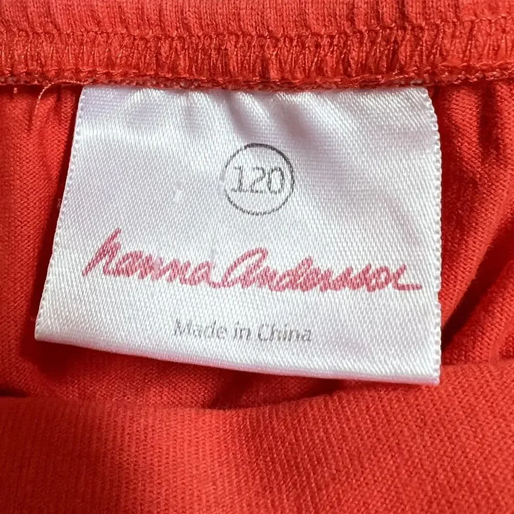 Hanna Andersson Sundress Girls Size 6/7 Orange Halter Ruffle Summer